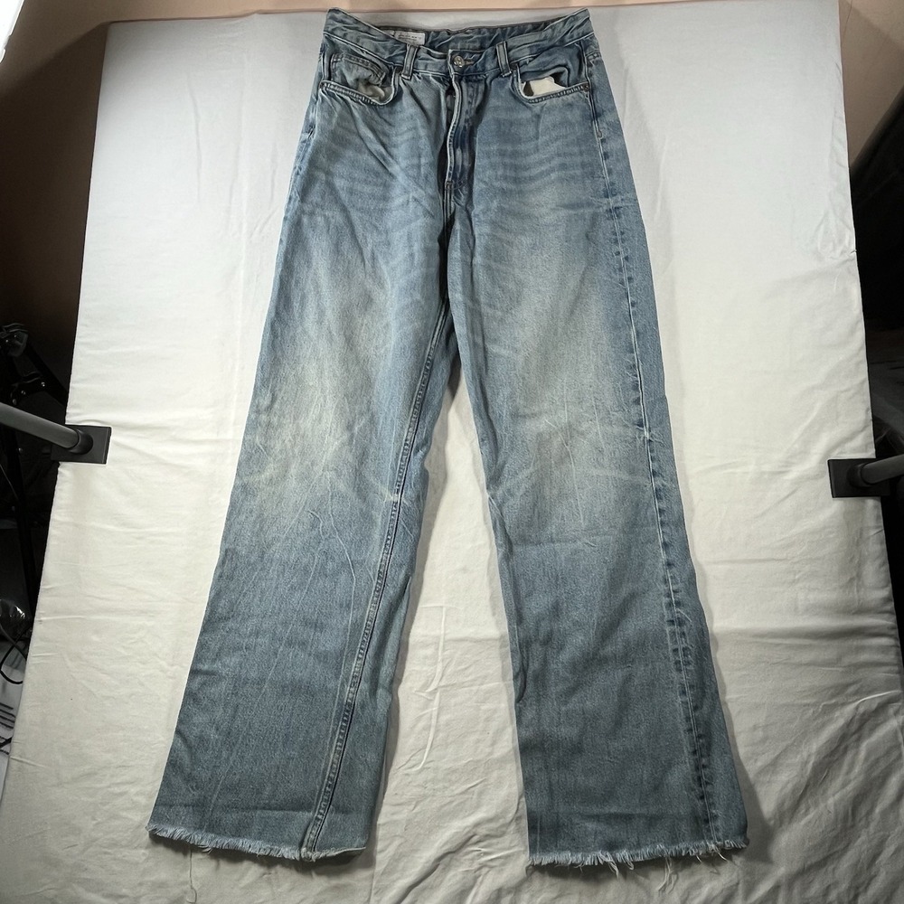 ZARA  WIDE LEGS LIGHT WASH DENIM WOMEN PANTS